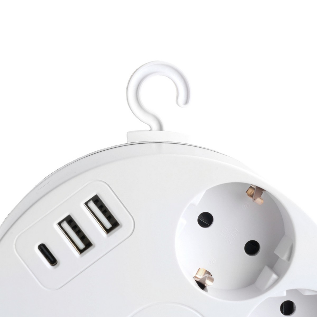 Удлинитель STEKKER HM10-51-01 5-местный с/з, 3x1мм2, 2.5м 2USB+С 5V 3,1А Comfort белый 49591