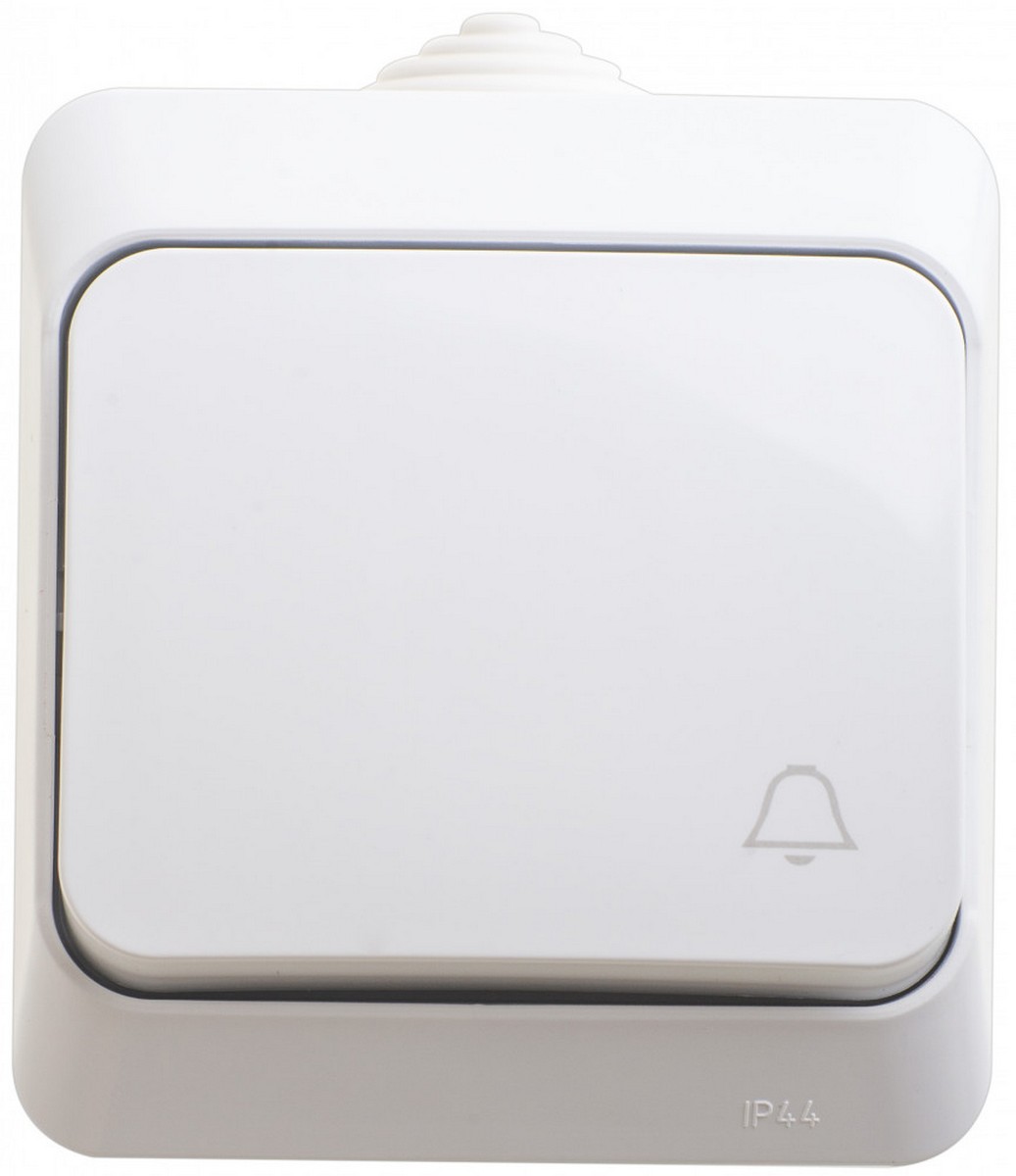 Этюд Белый Выключатель 1-клавишный Systeme Electric Этюд наружный Белый IP44 BA10-041B