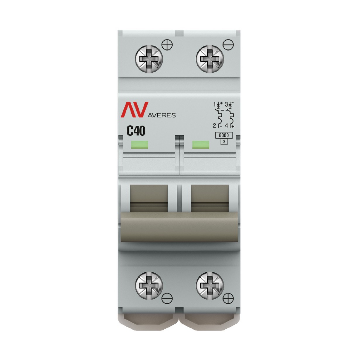 Автоматический выключатель EKF AVERES AV-6 DC 2P 40A (C) 6kA mcb6-DC-2-40C-av