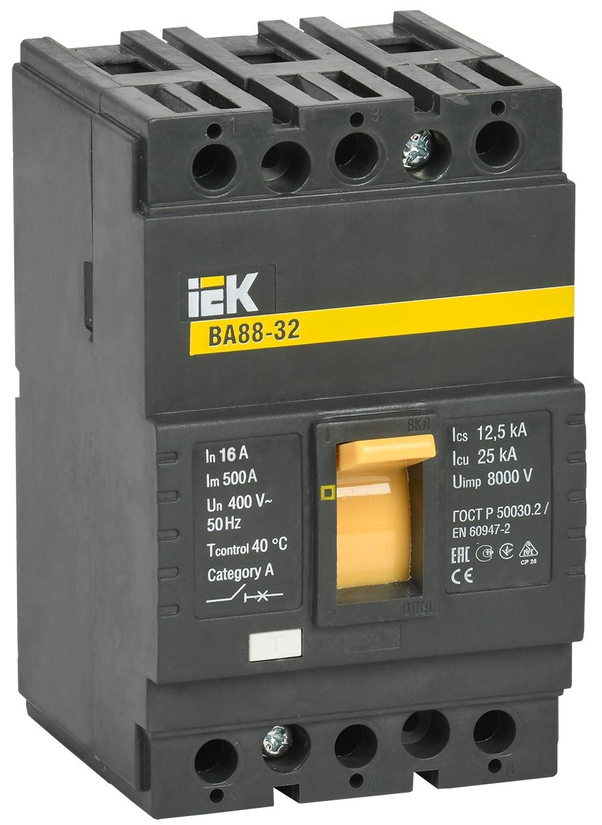 Автоматический выключатель IEK KARAT ВА88-32 3Р 16А 25кА SVA10-3-0016