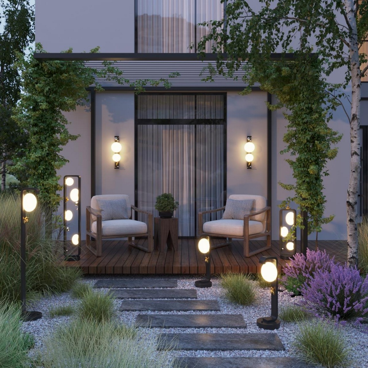 Уличные настенные светильники Уличный  настенный светильник IP54 ODEON LIGHT 5434/2W LUMA 