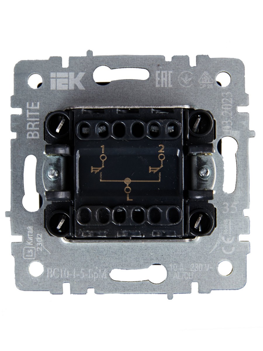 IEK Brite Маренго Выключатель IEK BRITE жалюзи 10А ВС10-1-5-БрМ маренго BR-V15-0-10-K35