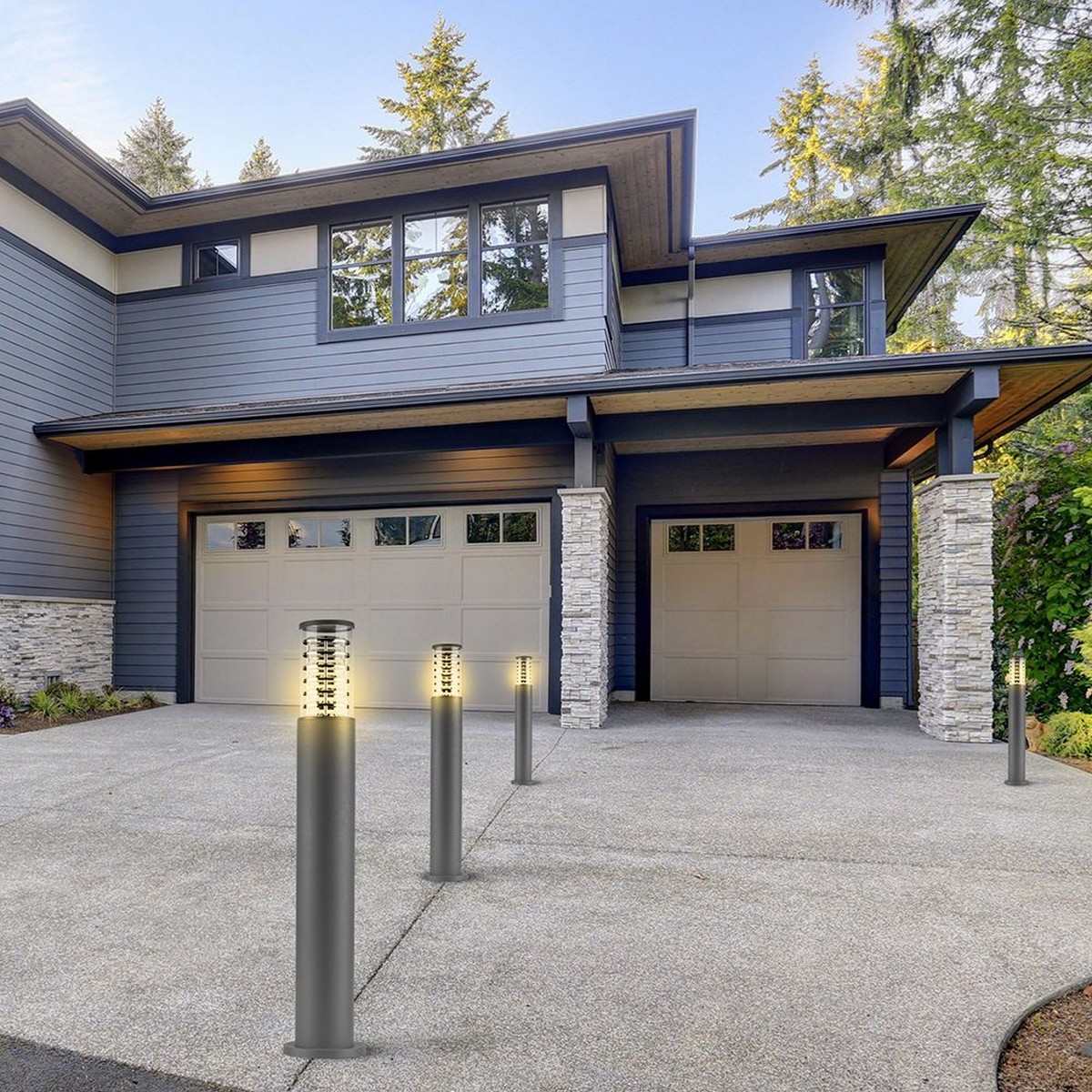 Уличные светильники столб Светильник садово-парковый Feron DH0805 столб  E27 230V серый 06303 