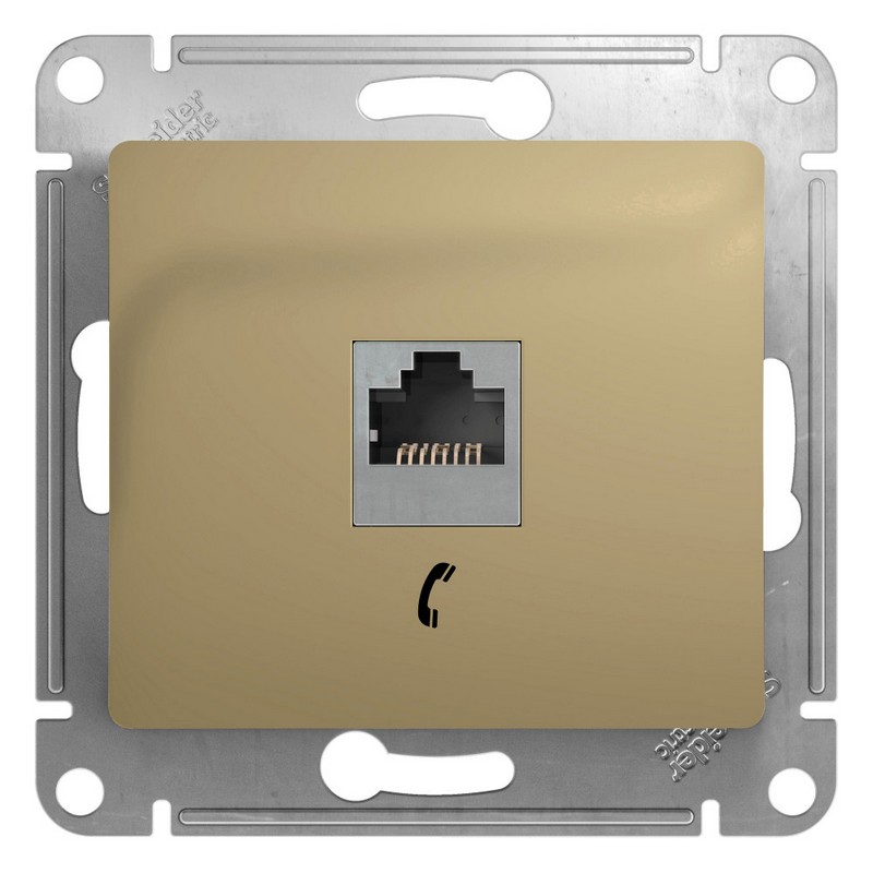Розетка телефонная Systeme Electric Glossa Титан RJ11 GSL000481T