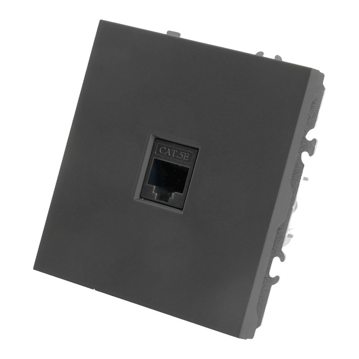 Розетка компьютерная 1-ая RJ-45 STEKKER Эмили RST00-5117-05 черный уголь soft touch 49847