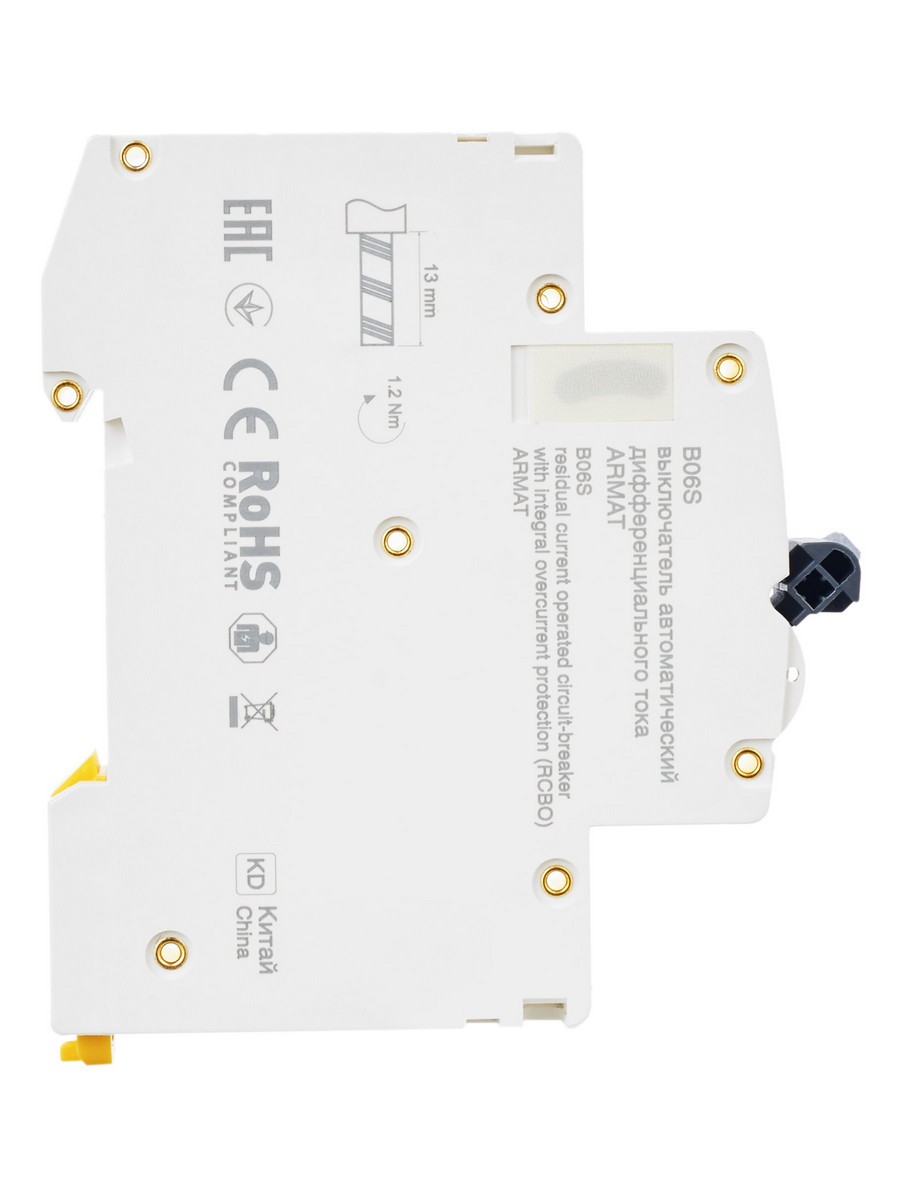 IEK АВДТ Дифф. Автомат IEK ARMAT B06S 1P+NP C10 30мА тип A (18мм) AR-B06S-1N-C10A030 