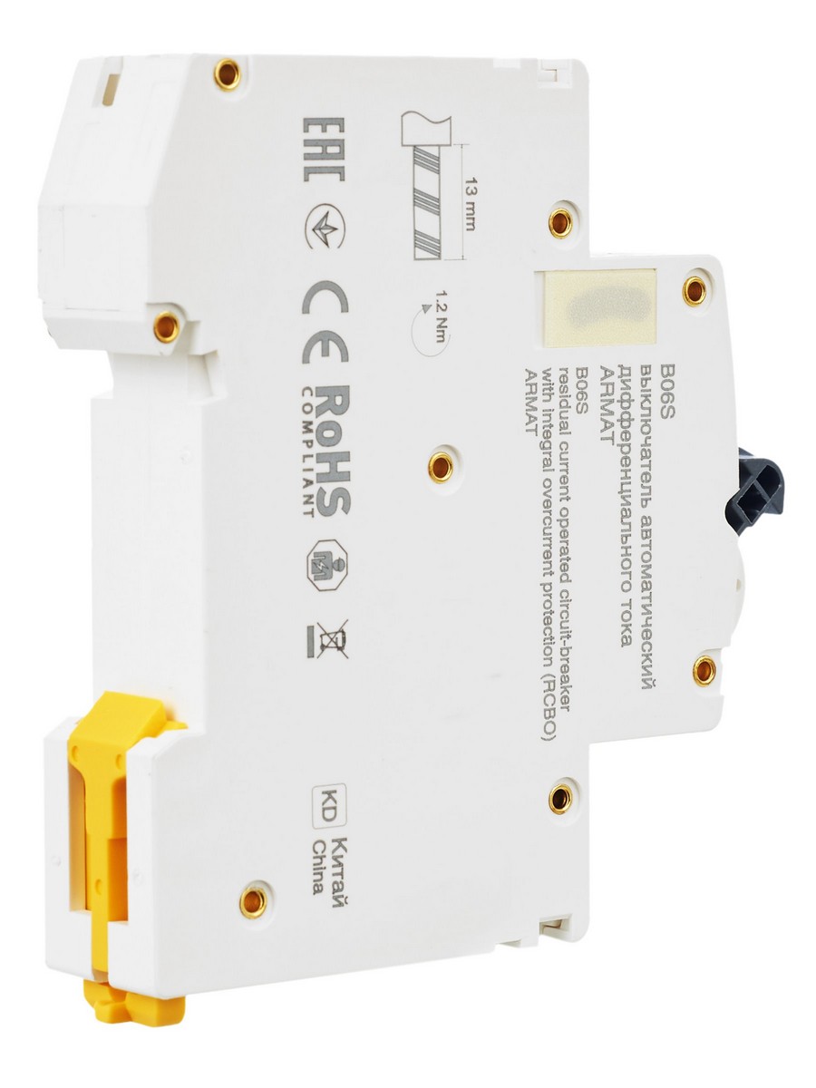АВДТ Дифф. Автомат IEK ARMAT B06S 1P+NP C25 30мА тип AC (18мм) AR-B06S-1N-C25C030