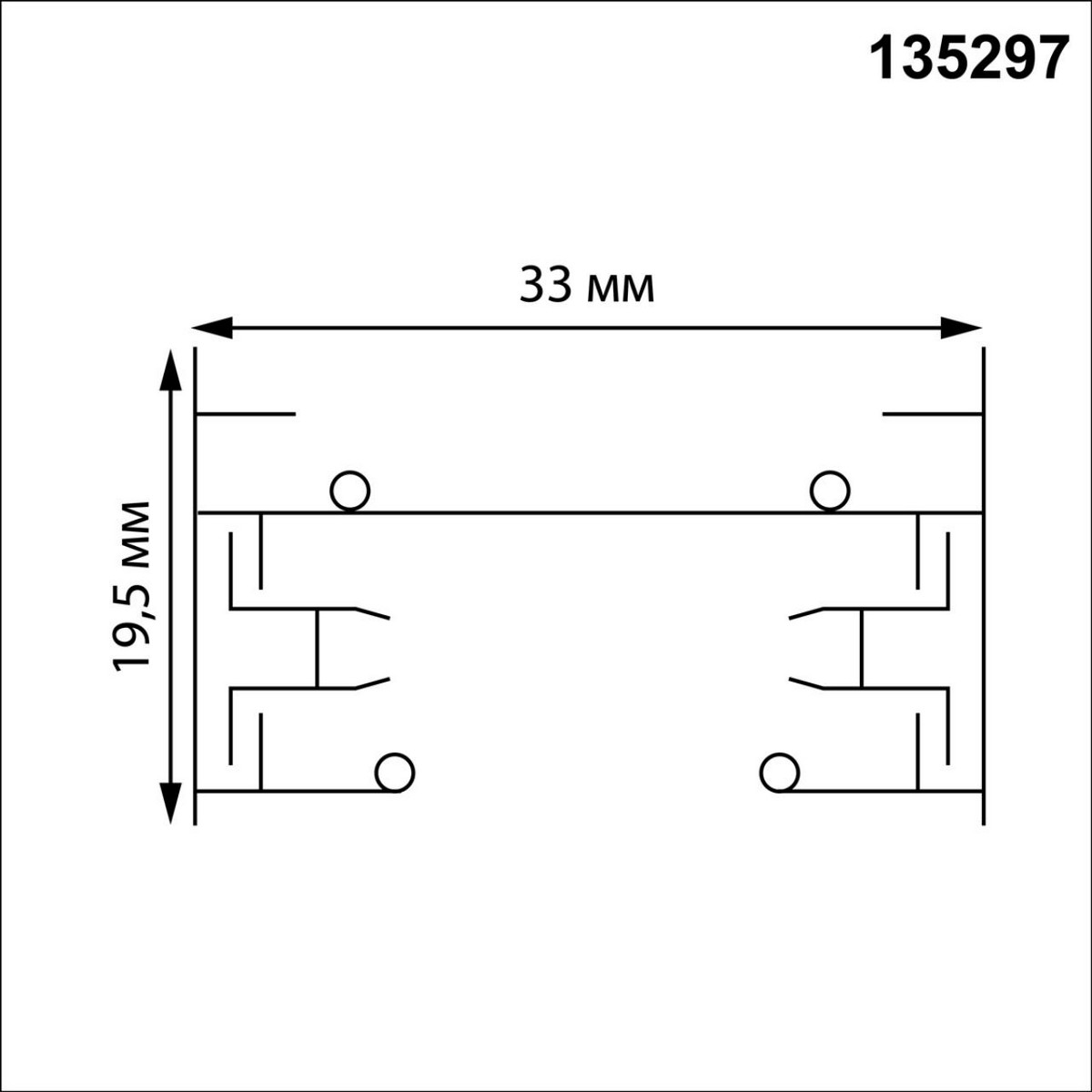 Трековые светодиодные светильники Шинопровод однофазный двухжильный с токопроводом и заглушкой, 3м NOVOTECH 135297 BASE 
