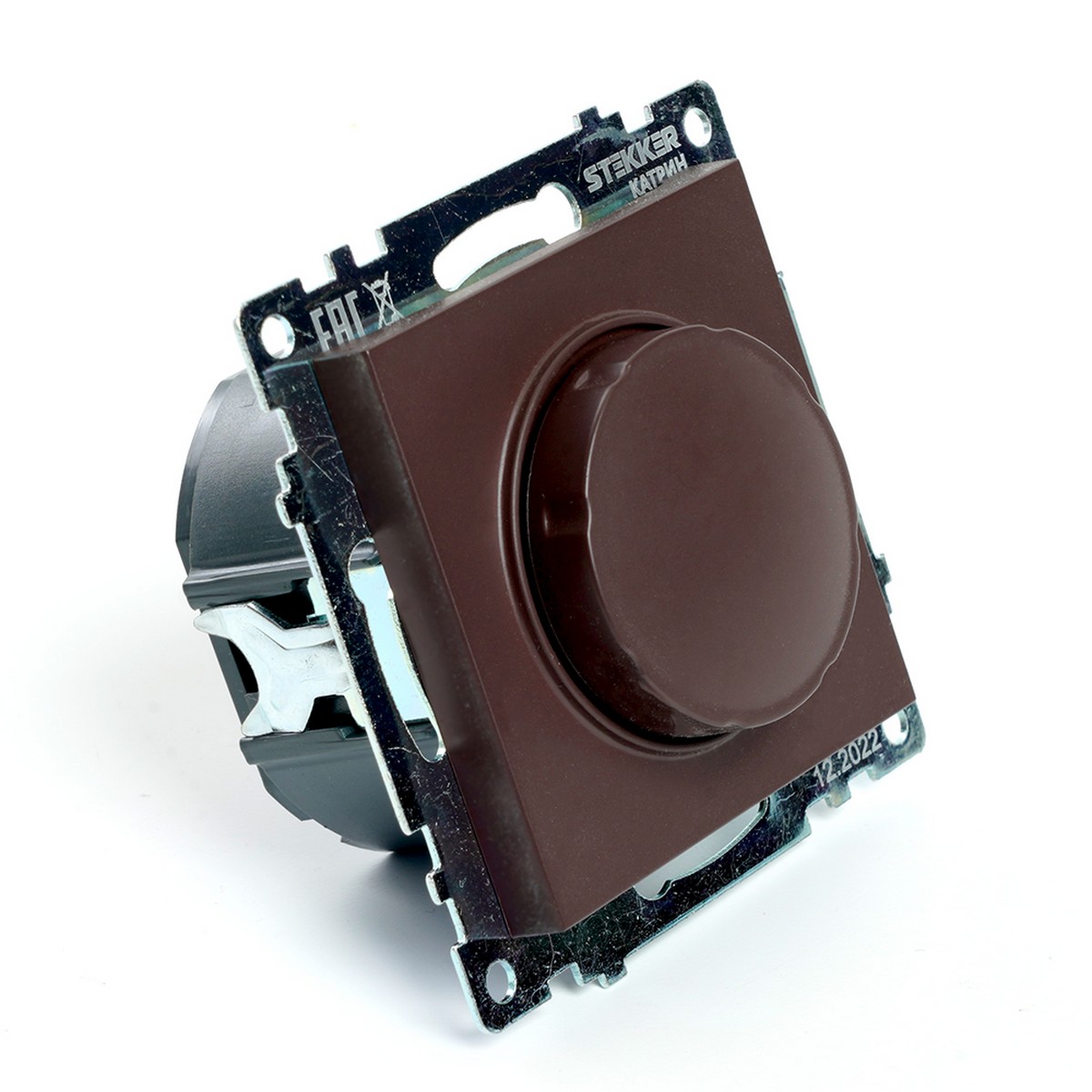 Выключатель диммирующий TRIAC STEKKER GLS10-7106-04 250V 500W Катрин шоколад 49017