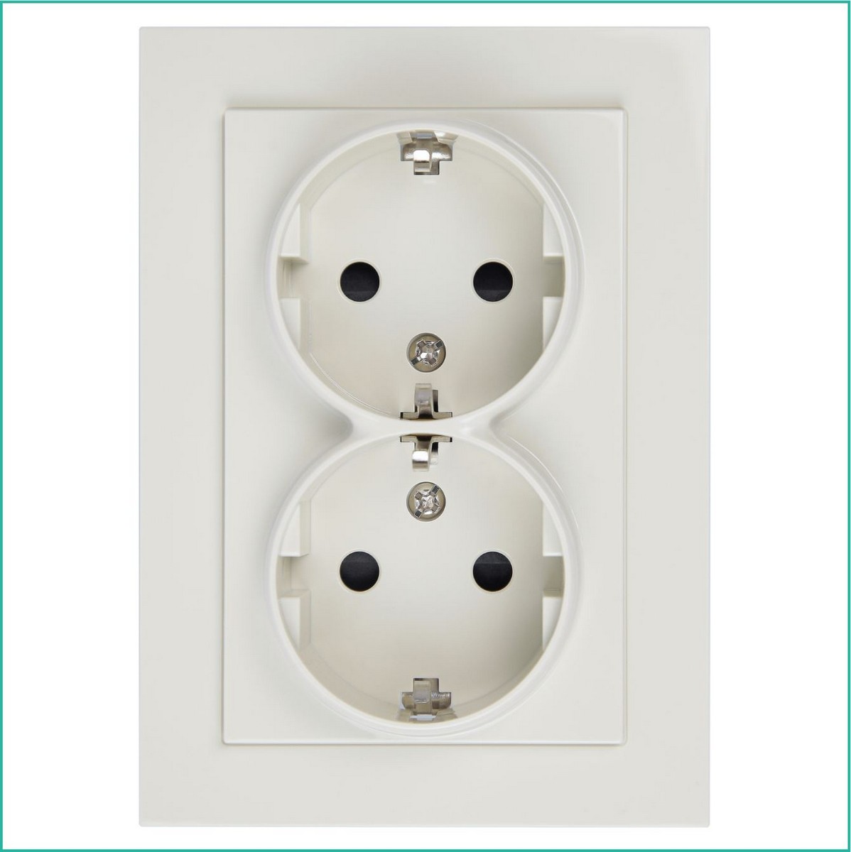 JASMART G - розетки и выключатели Розетка JASMART SCHUKO двойная с защитными шторками слоновая кость G5504V