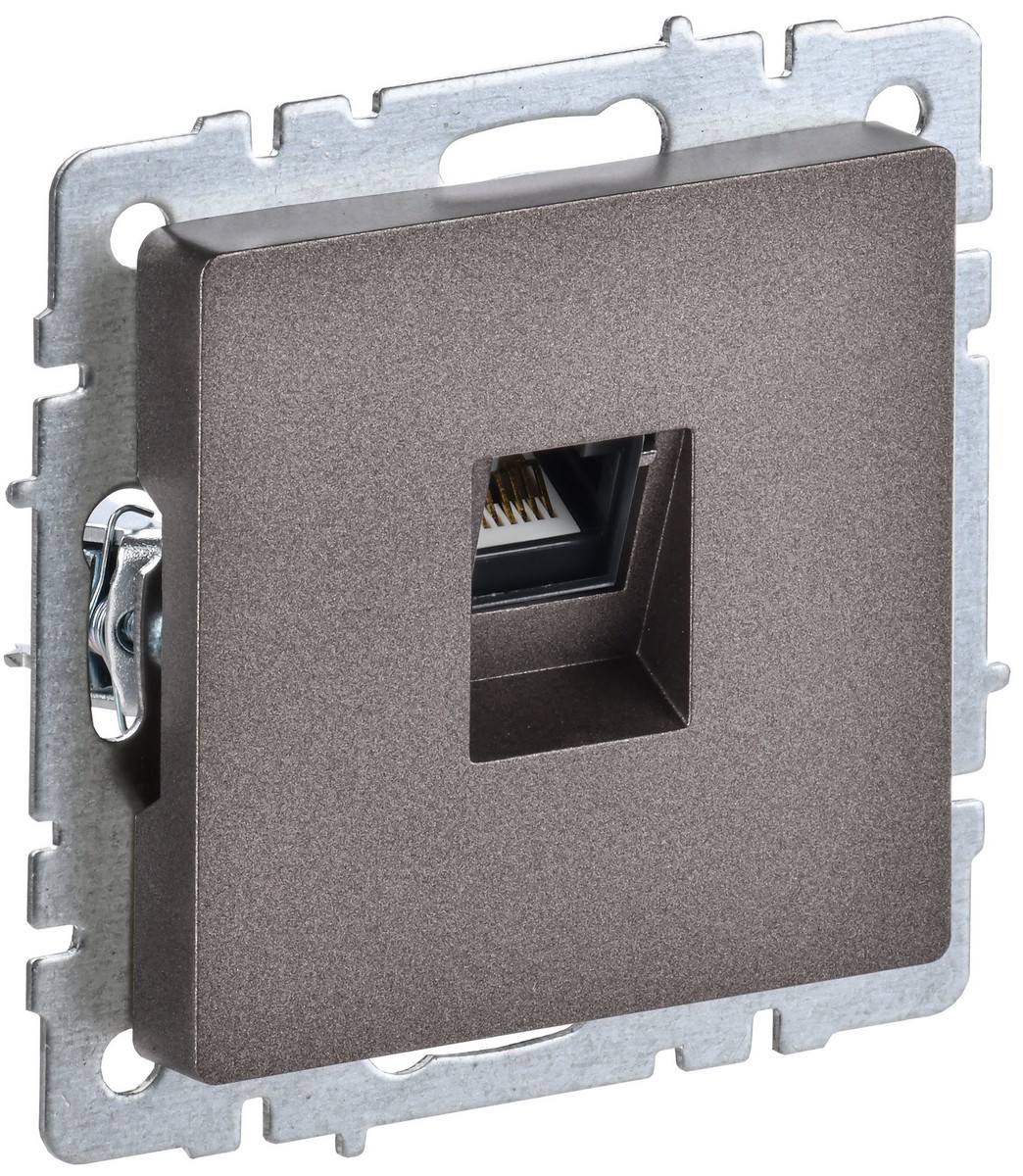 IEK Brite Бронза Розетка компьютерная IEK BRITE BASE Темн.бронза RJ45 кат.6 РК11-БрТБ BR-K10-2-K45