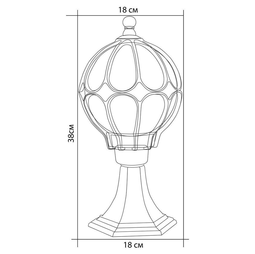 Уличные светильники на столб Светильник садово-парковый Feron PL3704 круглый на постамент 60W 230V E27 черное золото 11364 