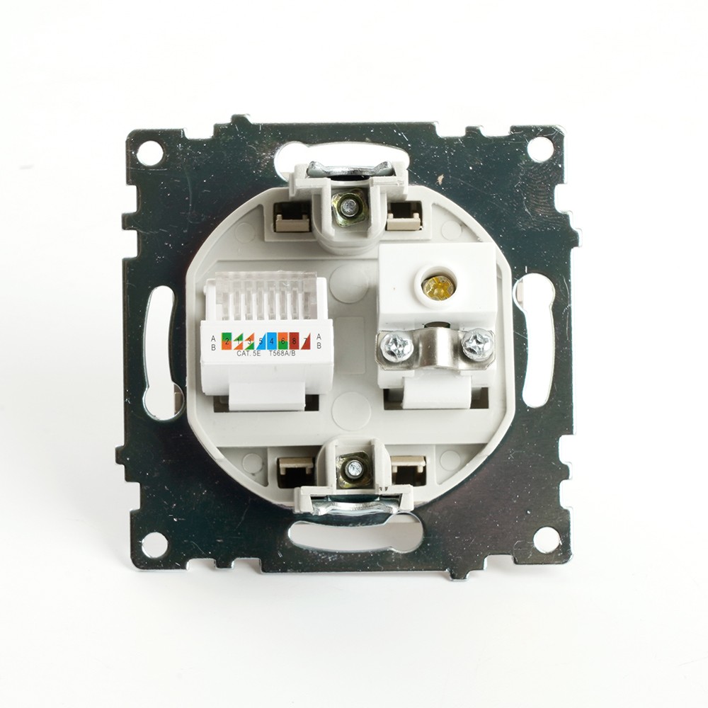 Розетка TV + компьютерная RJ-45 STEKKER GLS00-7106-08 Катрин золото 49230