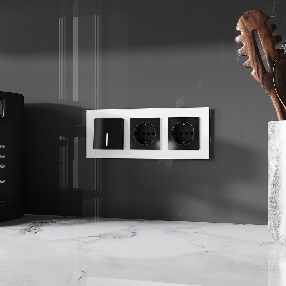 Werkel Черный акрил Розетка Werkel с заземлением (черный акрил) W11710480