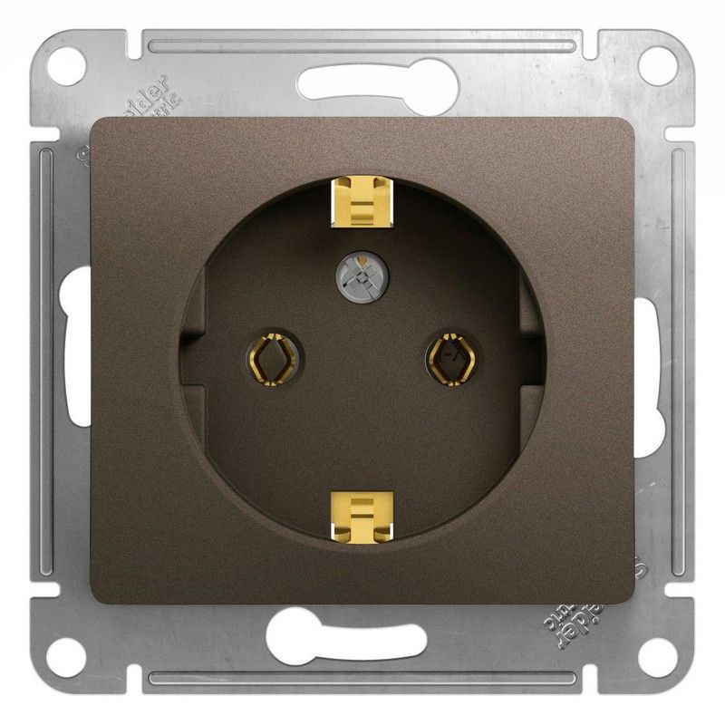 Glossa Шоколад Розетка Systeme Electric Glossa Шоколад с заземлением, 16А механизм GSL000843