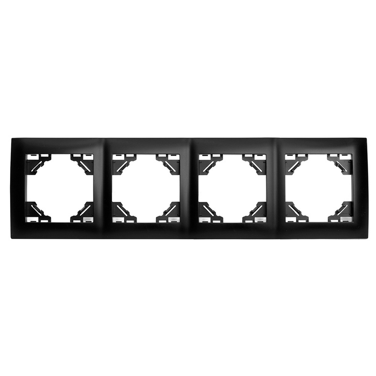 Эрна - Розетки и выключатели Stekker Рамка STEKKER 4-местная Эрна Элегант черный PFR00-9014-03 49664