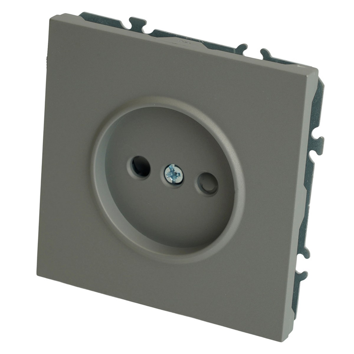 Эмили - Розетки и выключатели Stekker Розетка 1-ая с защитной шторкой б/з STEKKER Эмили RST16-5109-10 платиново-серый soft touch 49954