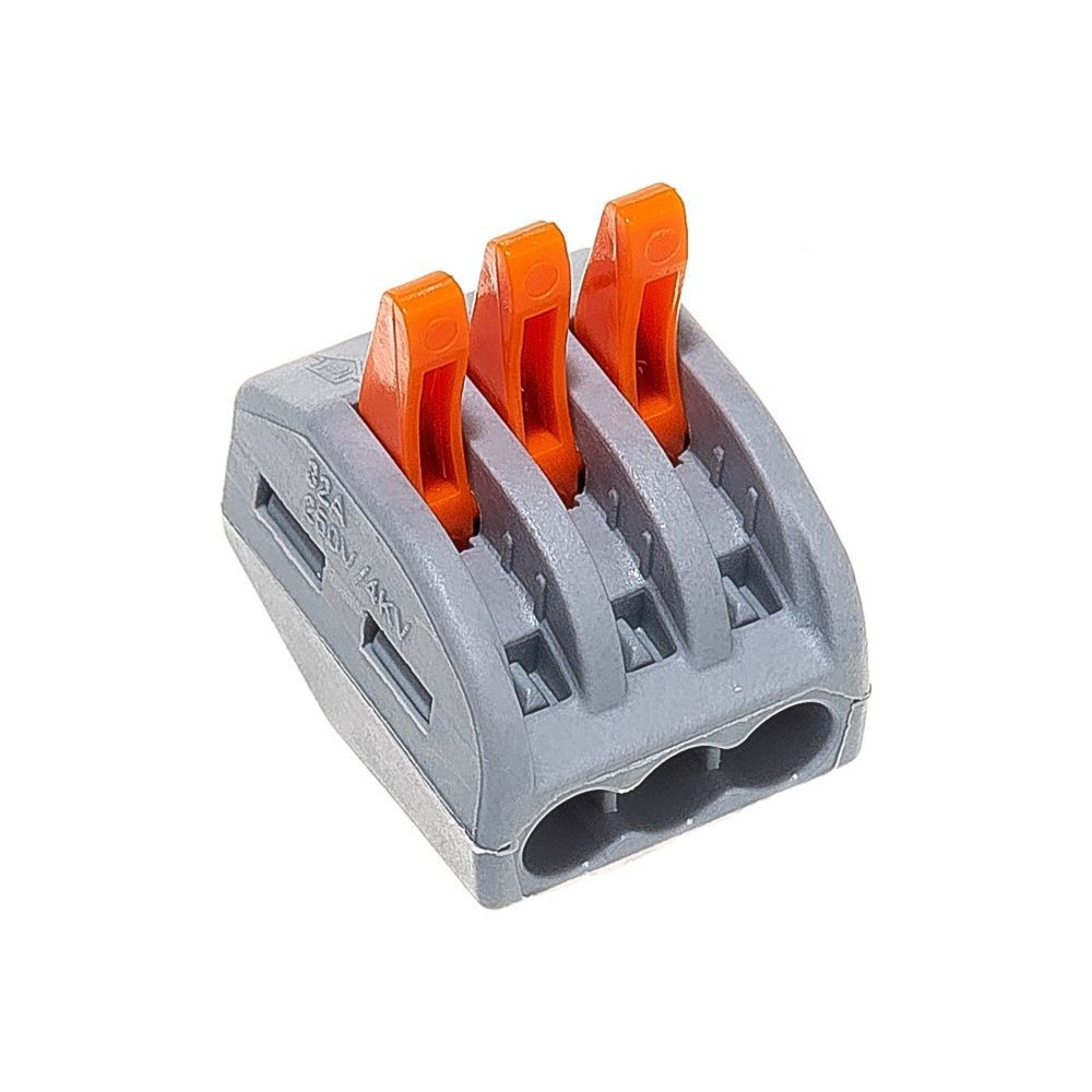 Клемма строительно-монтажная 3-проводная STEKKER, LD222-413 32397