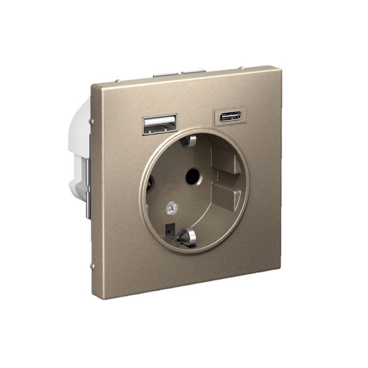 Розетка Systeme Electric ArtGallery Шампань 16А с 2 USB A+C 5В4А/30А 5В/15А GAL000532