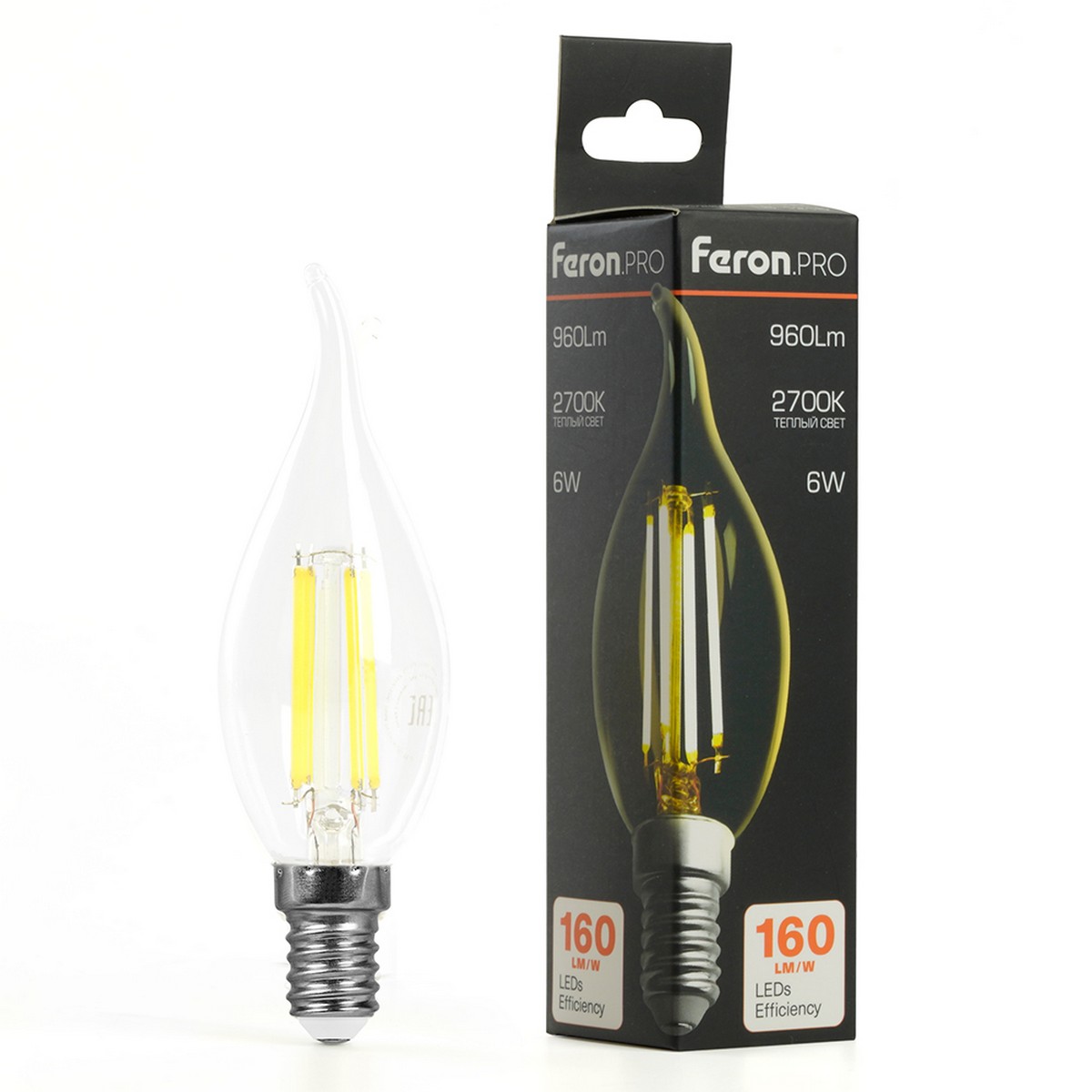 Лампа светодиодная Feron.PRO LB-1216 Свеча на ветру E14 6W 175-265V 2700K 51262