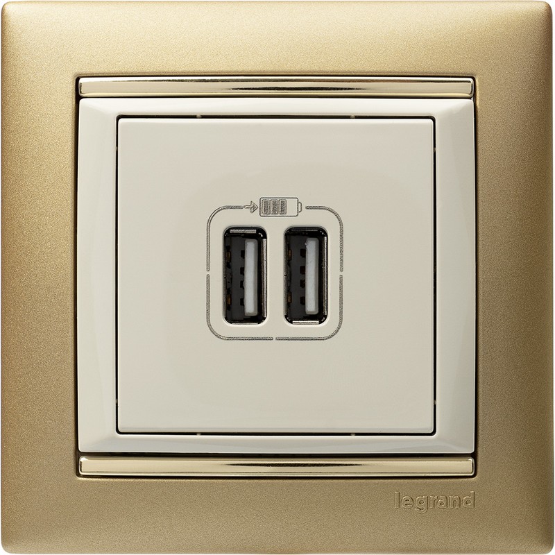 Розетка USB 2-ая  Legrand Valena крем 774170
