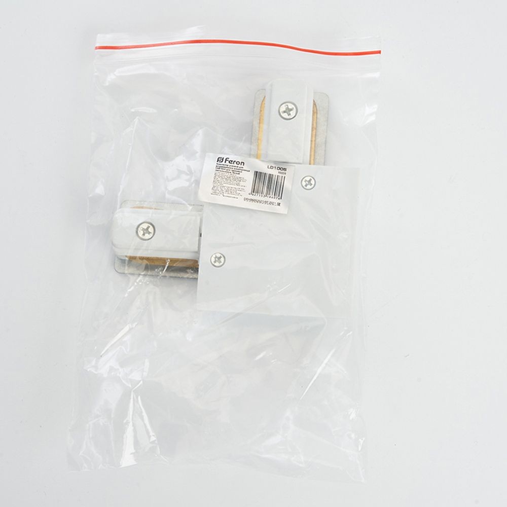 Трековые светодиодные светильники Коннектор угловой Feron LD1005 для встраиваемого шинопровода белый 10359 