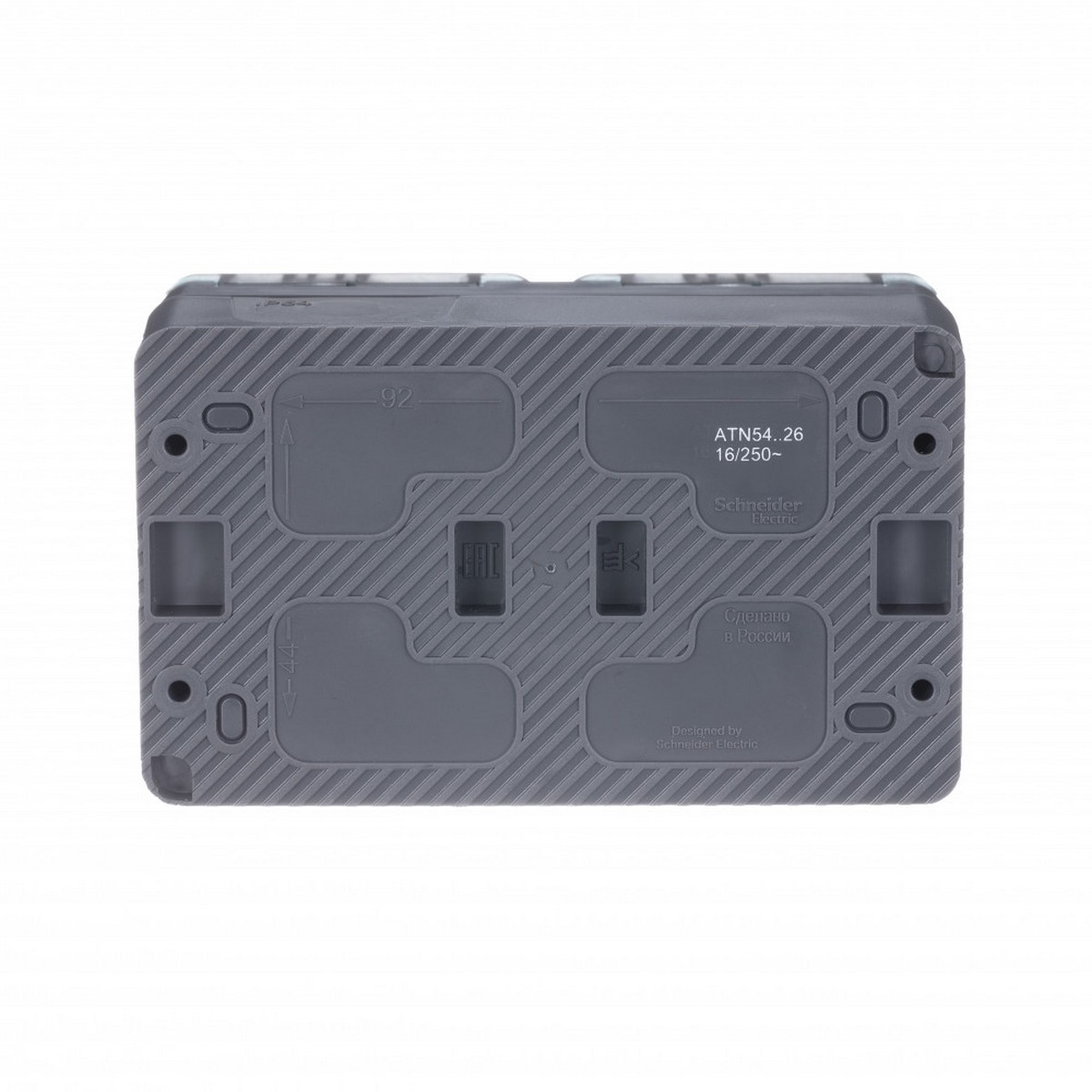 Розетка Systeme Electric AtlasDesign Profi54 наружная Антрацит 2-ая с/з со шторками 16А ATN544026