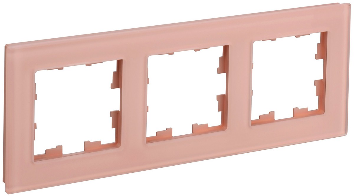 IEK Brite Рамки Рамка IEK BRITE DECOR Персик матовый стекло 3-мест. РУ-3-2-БрП BR-M32-G-31-K96