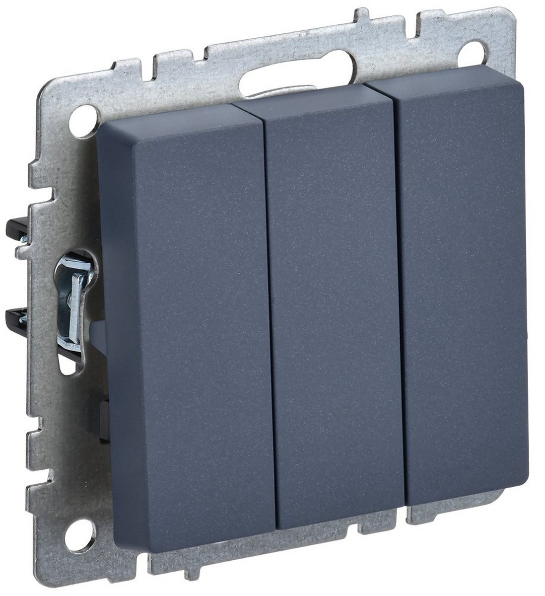 Выключатель IEK BRITE 3-клавишный 10А ВС10-3-0-БрМ маренго BR-V30-0-10-K35