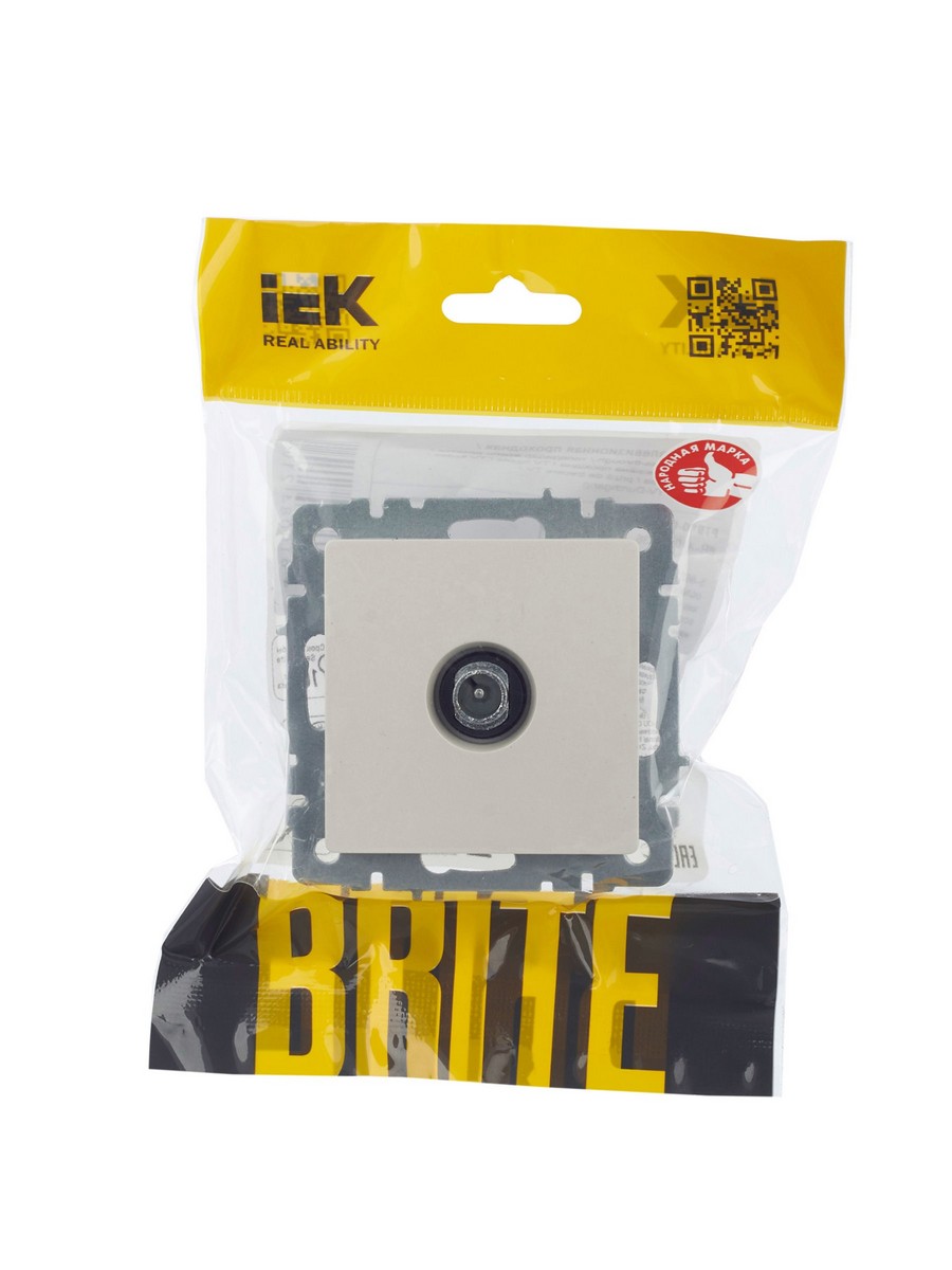 Розетка IEK BRITE TV проходная РТВ10-0-БрЖ жемчуг BR-A10-P-K36
