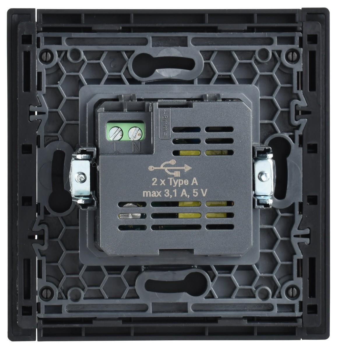 Розетка IEK FORTE&PIANO Сталь USB A+A 3,1А FP549