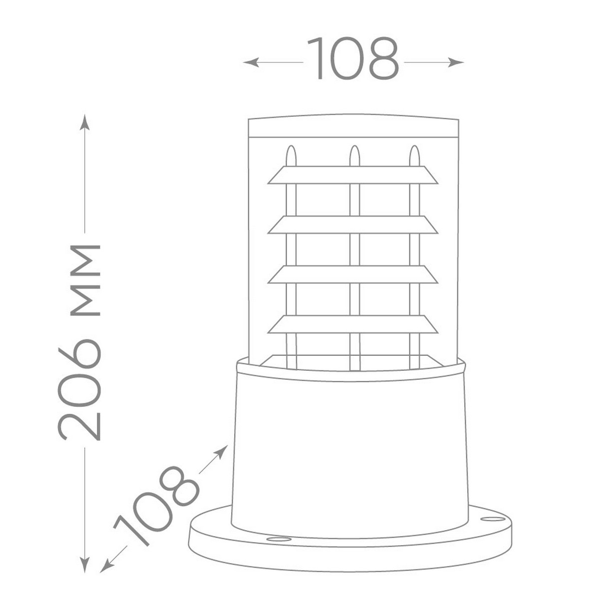 Уличные светильники на постамент Светильник садово-парковый Feron DH0800 столб  E27 230V серый 41916 