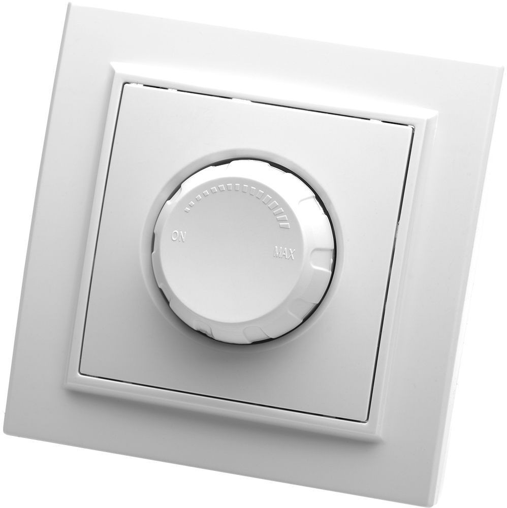 Эрна - Розетки и выключатели Stekker Выключатель диммирующий STEKKER PSW10-9006-01 600W Эрна белый с рамкой 39046