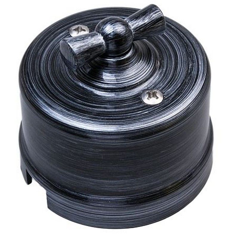 Bironi Лизетта - Ретро розетки и выключатели Выключатель 2-кл BIRONI Пластик Серебряный B1-202-11