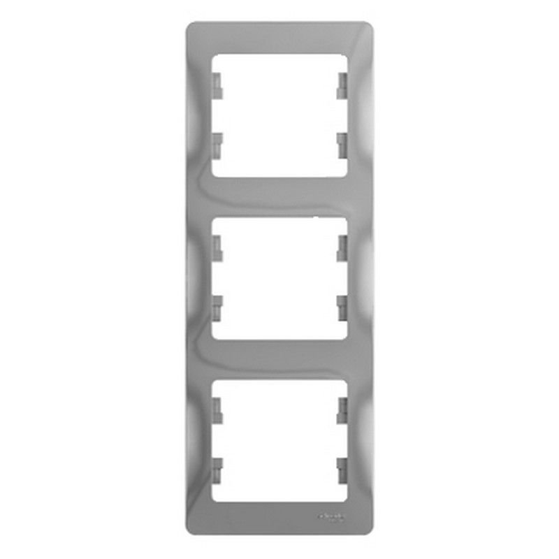 Glossa Алюминий Рамка Systeme Electric Glossa Алюминий 3-я, вертикальная GSL000307