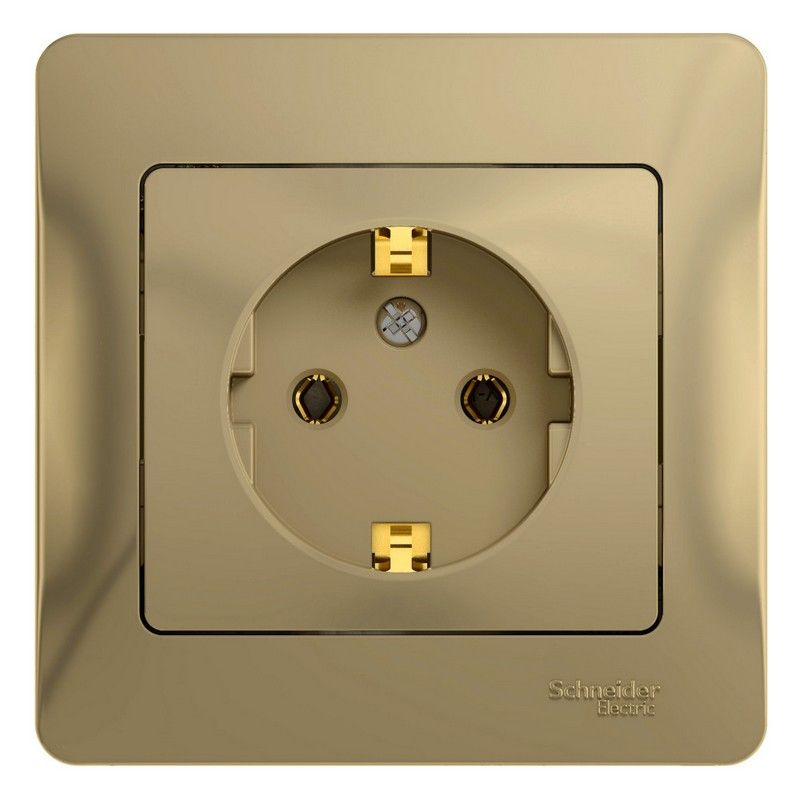 Glossa Титан Розетка Systeme Electric Glossa Титан с заземлением (в сборе с рамкой) GSL000442