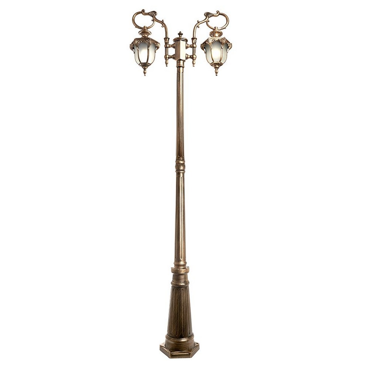 Уличные светильники столб Уличный светильник Feron PL4048 столб шестигранный 2*60W 230V E27, черное золото 11428 