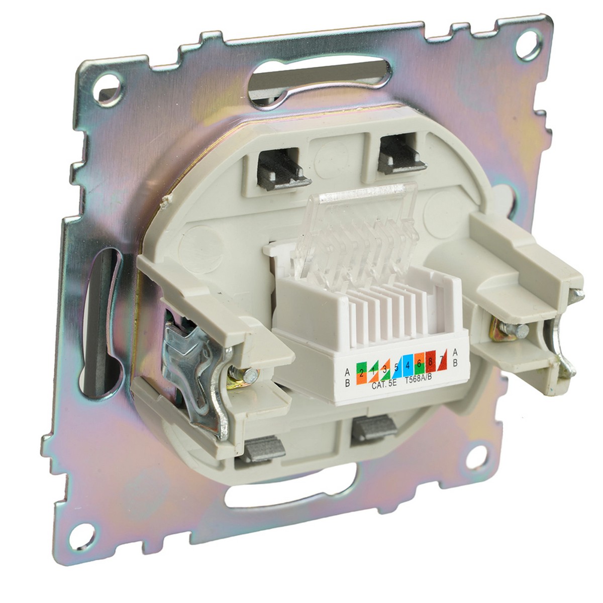 Розетка компьютерная 1-местная RJ-45 STEKKER GLS00-7107-06 Катрин графит 49418