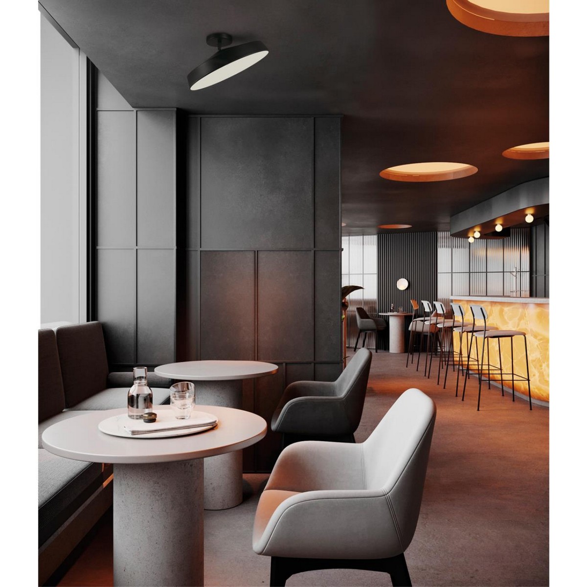 Накладные светодиодные светильники Потолочный светильник СОНЕКС 7656/48L MIRA BLACK 