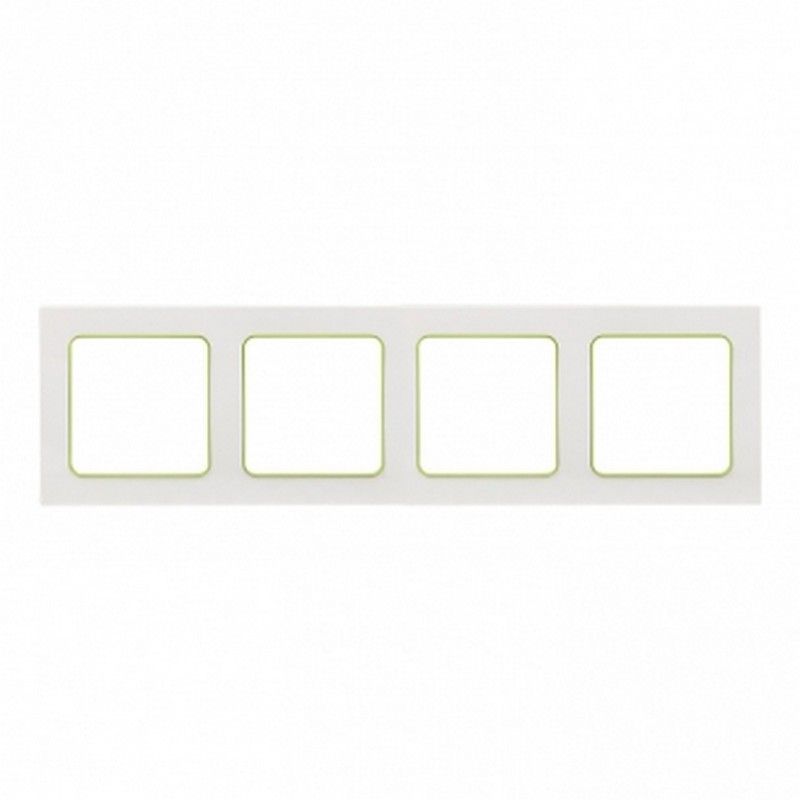 EKF Стокгольм белый Рамка 4-ая EKF PROxima Стокгольм Белый Линия зеленая  EAM-G-303-10
