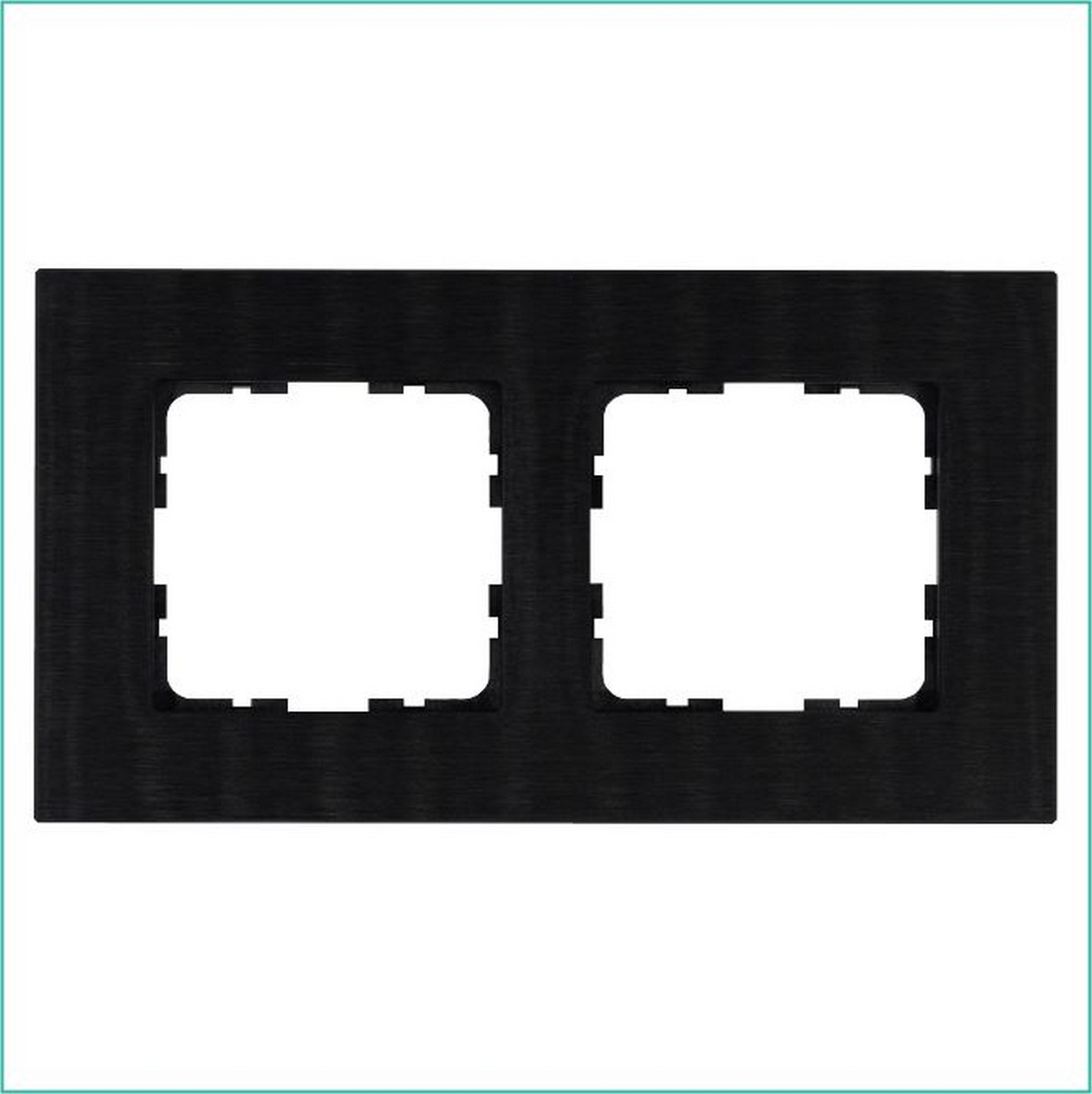 JASMART G - розетки и выключатели Рамка JASMART 2-постовая алюминий Black METAL G1002AB