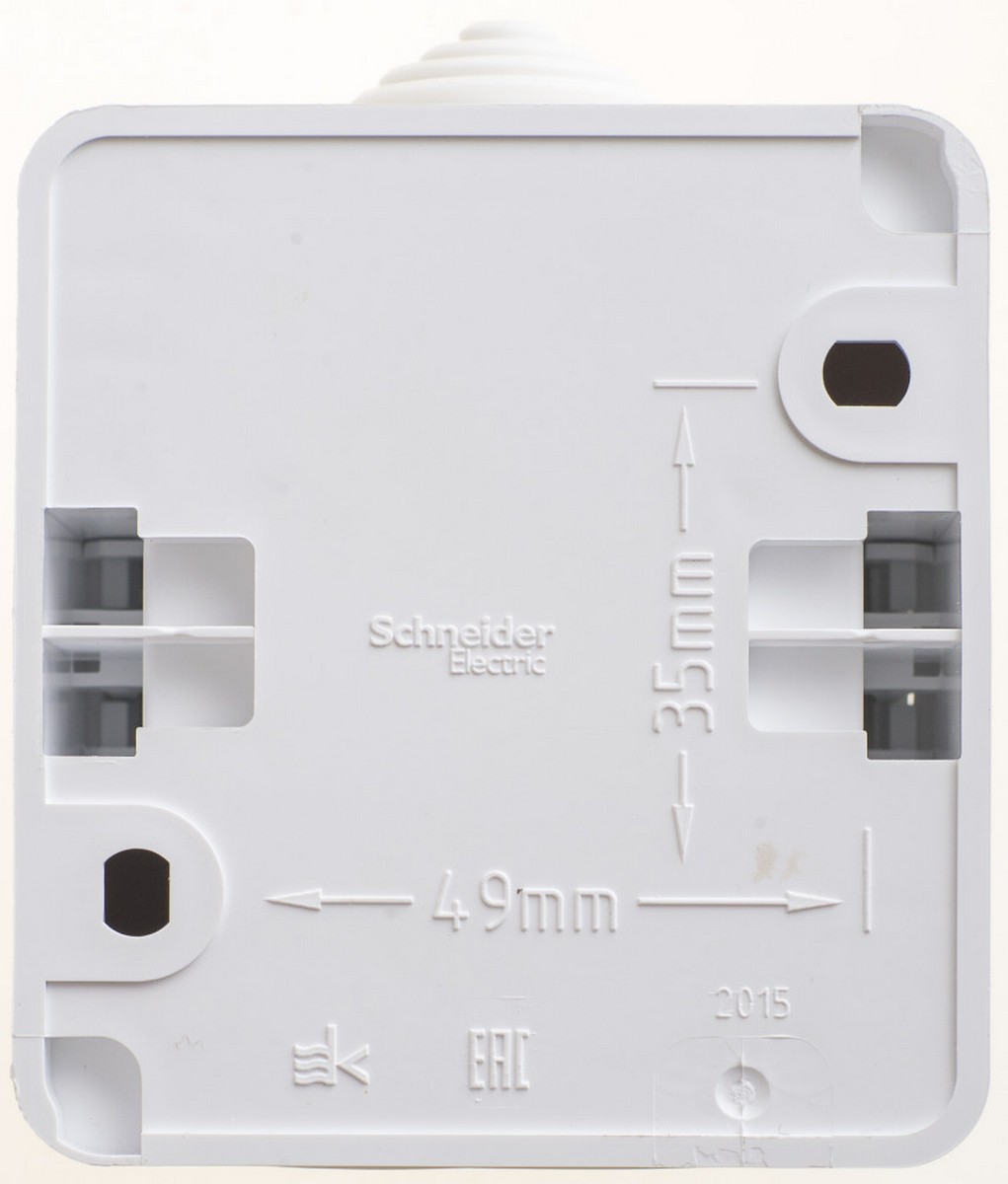 Выключатель 1-клавишный Systeme Electric Этюд наружный Белый IP44 BA10-041B