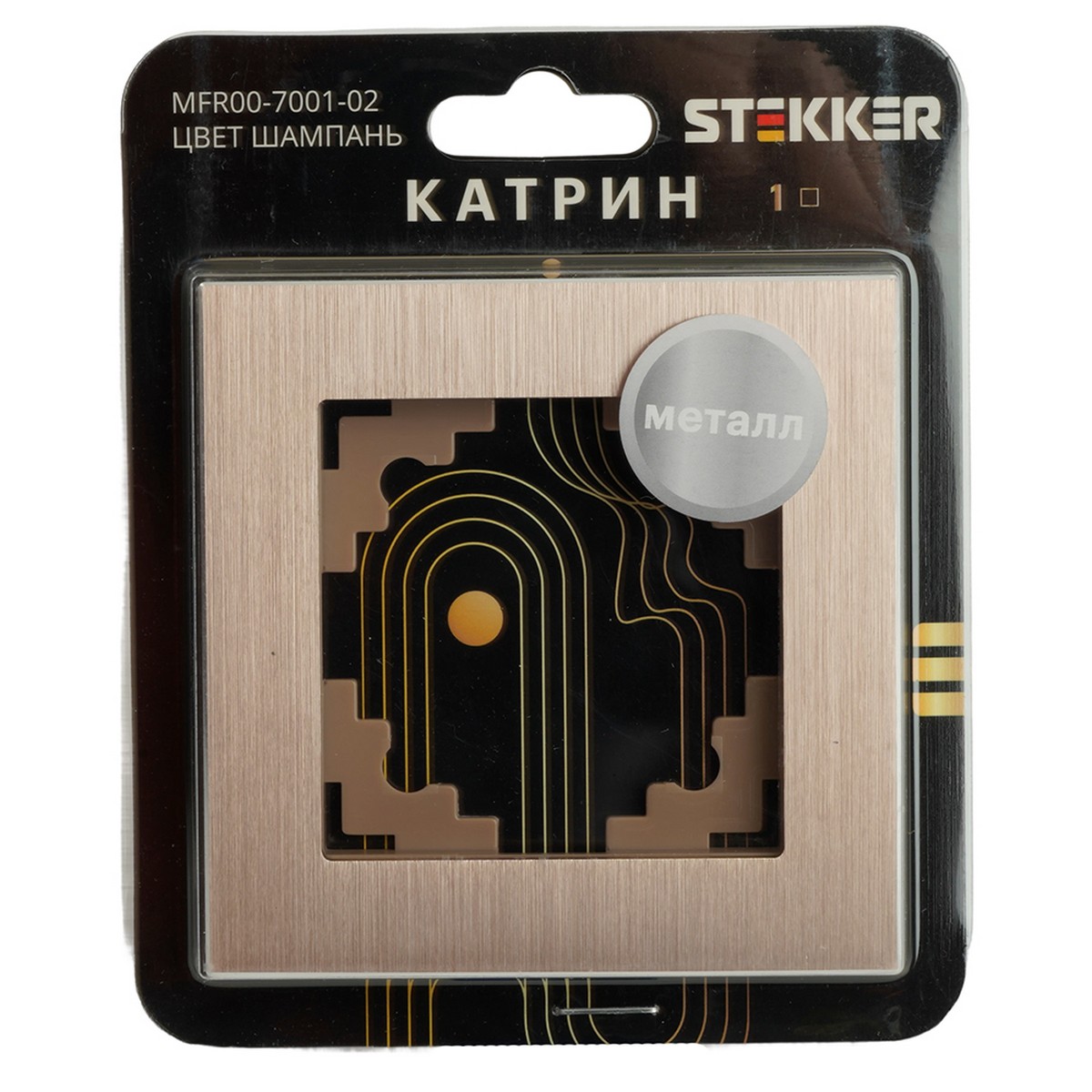 Рамка 1-местная металл STEKKER MFR00-7001-02 Катрин шампань 50010