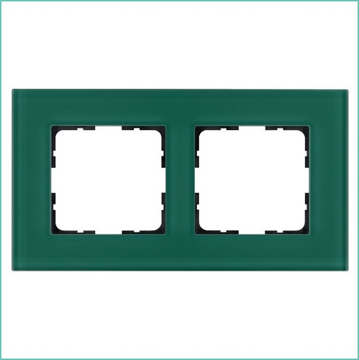 JASMART G - розетки и выключатели Рамка JASMART 2-постовая стекло Лазурный GLASS G1002GJ