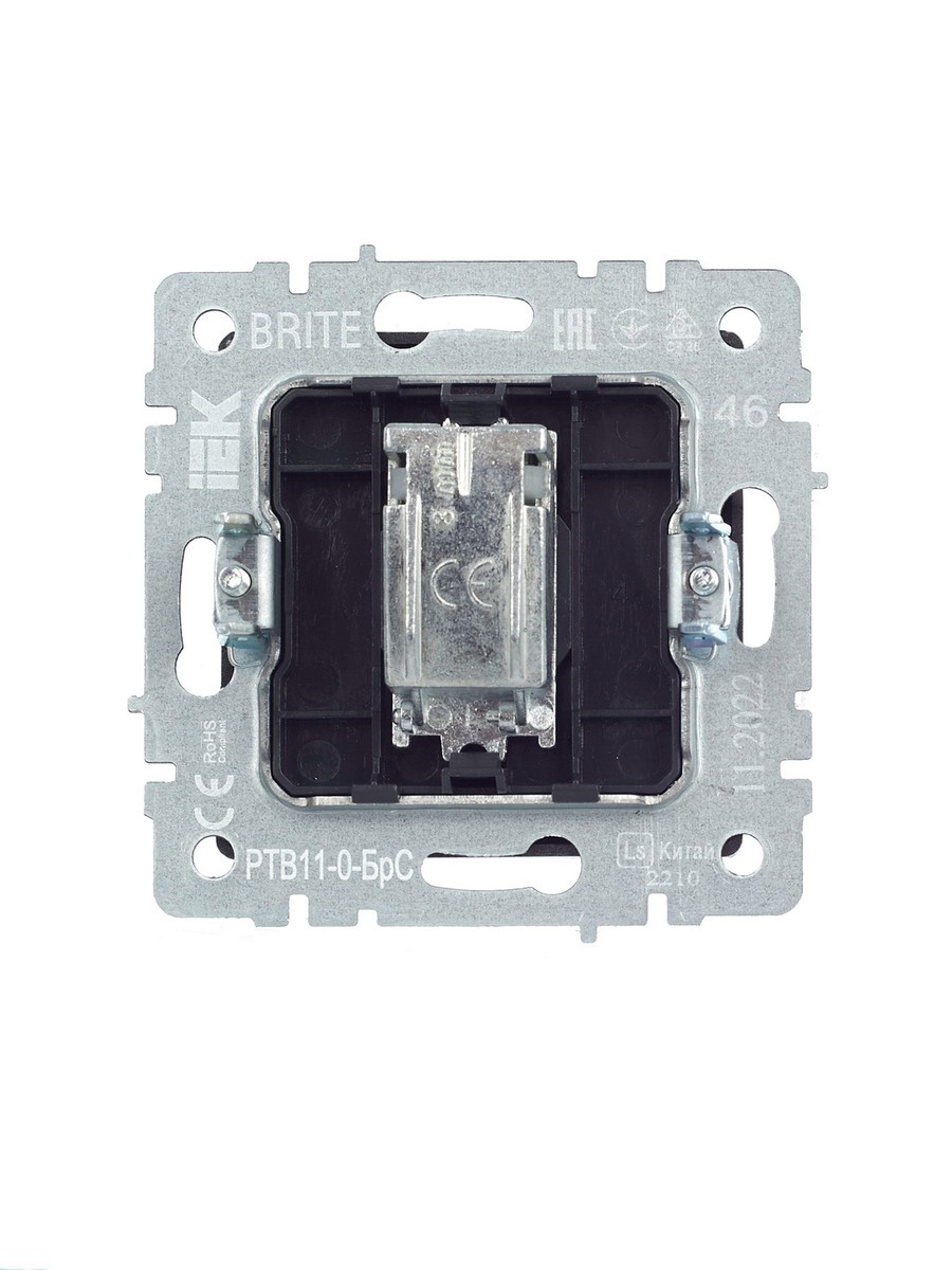 Розетка IEK BRITE TV оконечная РТВ11-0-БрС сталь BR-A10-O-K46