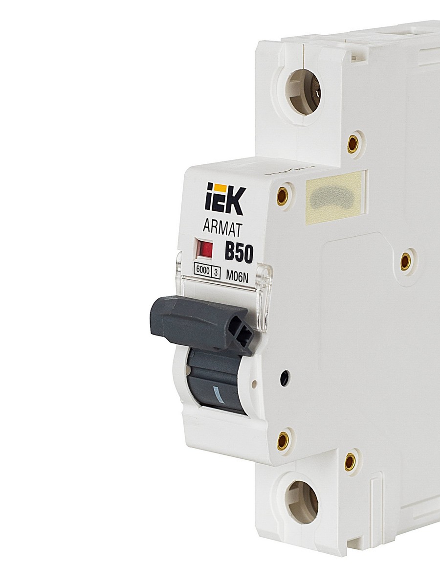 1 полюсные (однополюсные) Автоматический выключатель IEK ARMAT M06N 1P B 50А AR-M06N-1-B050 