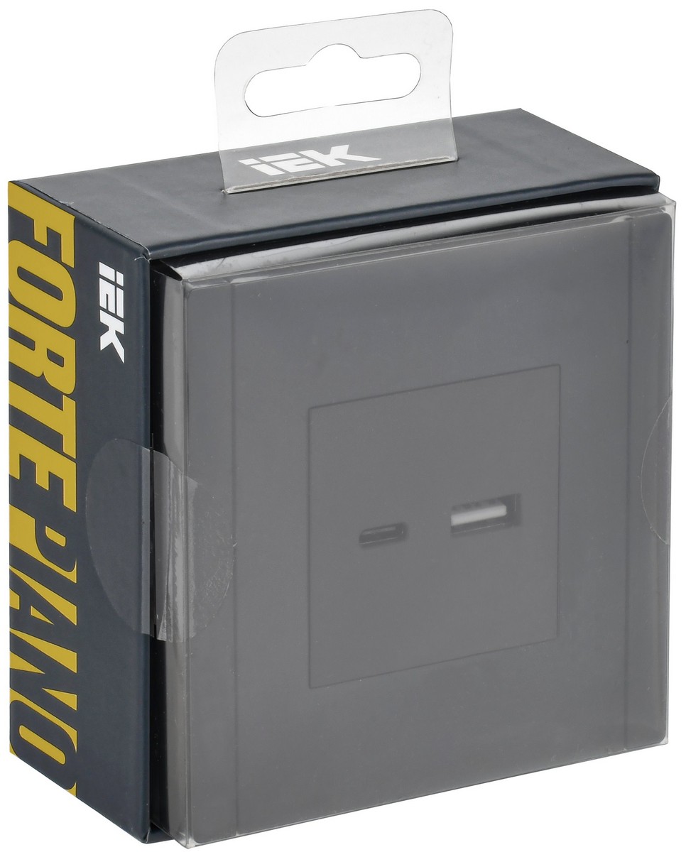 Розетка IEK FORTE&PIANO Серый USB A+C 3,1А FP350