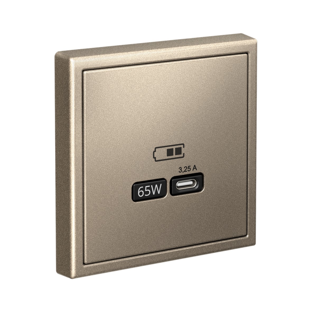 USB Розетка Systeme Electric ArtGallery Шампань тип-С 65Вт высокоскор.заряд. QC PD GAL000527