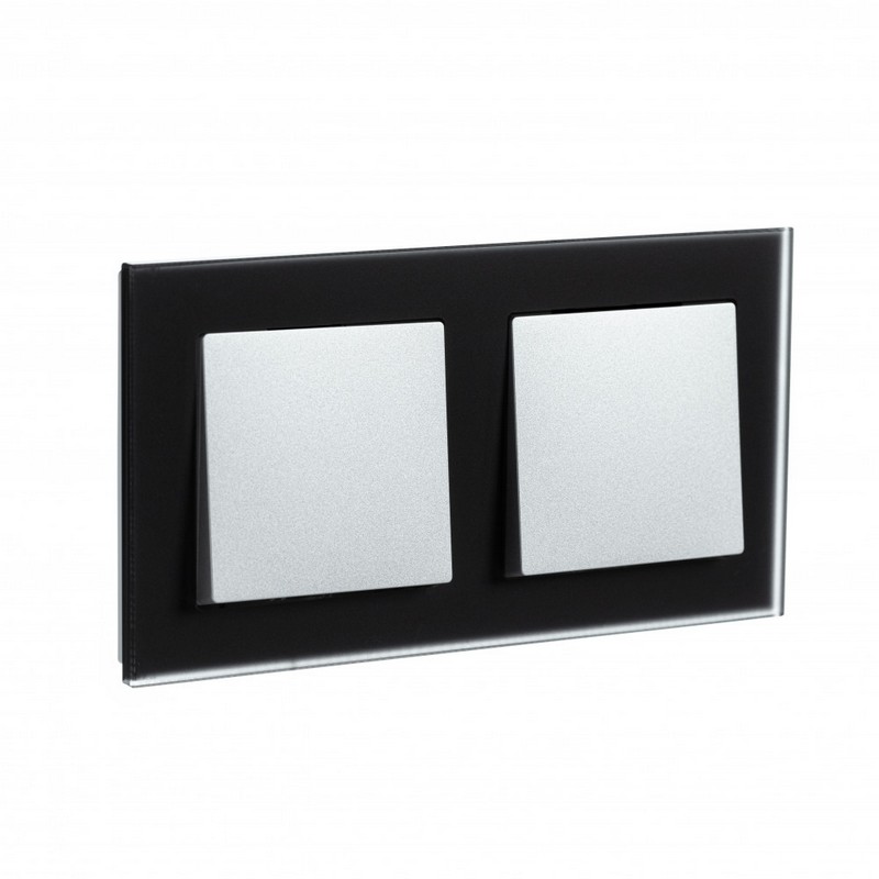Рамка Systeme Electric AtlasDesign Nature Матовое стекло черный 2-ая ATN331002