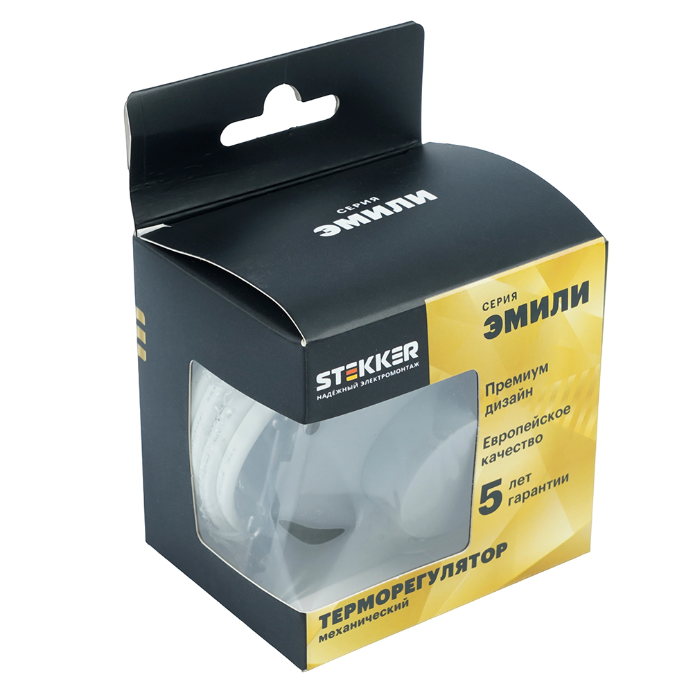Терморегулятор механический STEKKER Эмили RSW00-5120-10 платиново-серый soft touch 50712